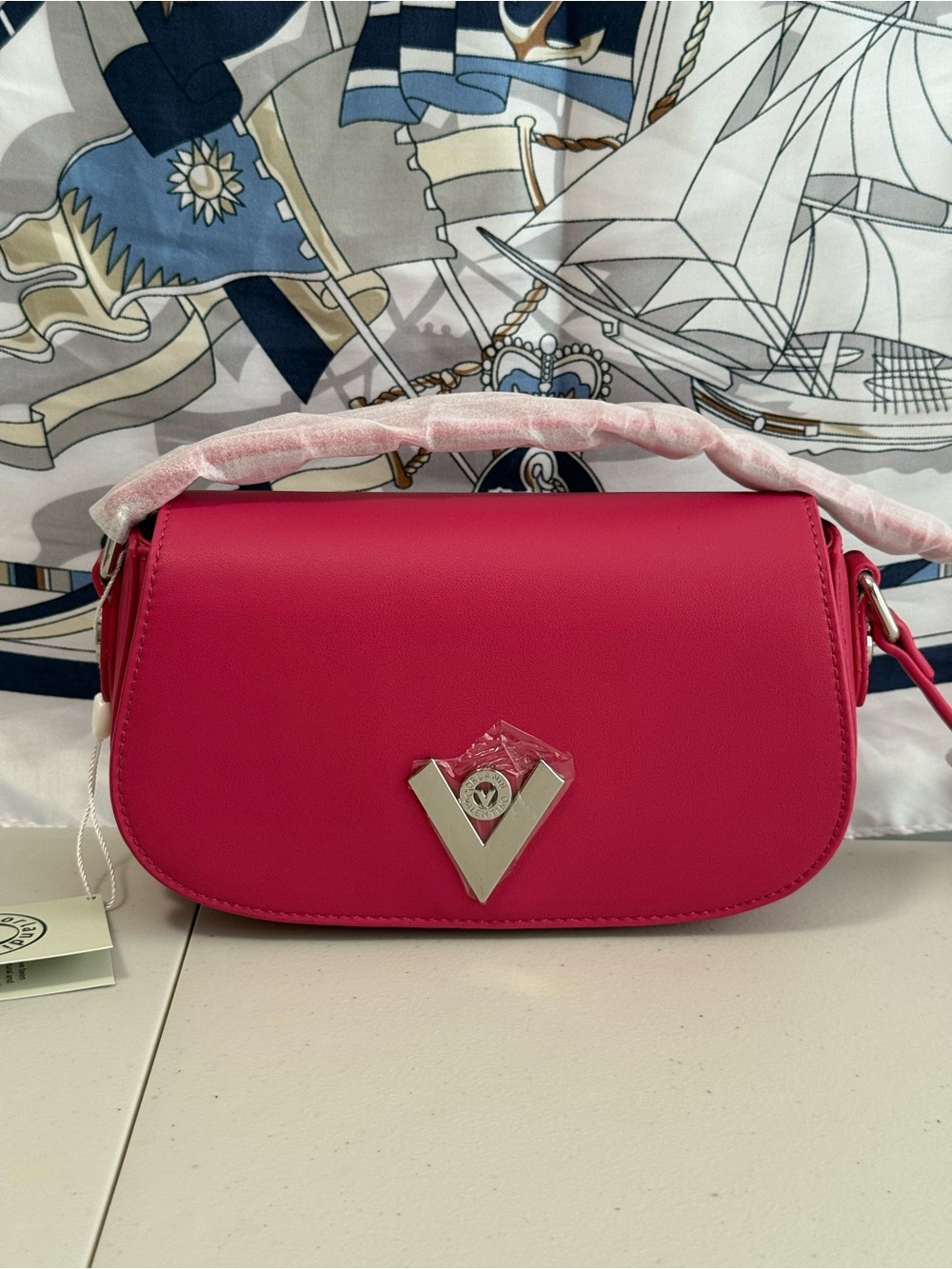 Valentino Women's Red Crossbody Bag with V-Turn Lock NWT